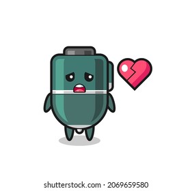 ballpoint pen cartoon illustration is broken heart , cute design