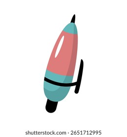 Bolígrafo. Estilo de dibujos animados, diseño plano. Ilustración vectorial aislada. Bolígrafo Pequeño. Regreso a la escuela. Suministros de papelería