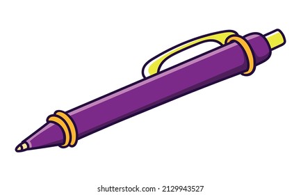 Ballpoint Pen Colored Doodle Vector Illustration. Isolated On A White Background. Hand Drawn, Comic, Outline.