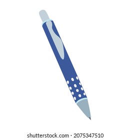 bolígrafo en ilustraciones vectoriales de diseño plano y azul oscuro y gris claro