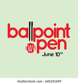 Ballpoint Pen Day Logo Vector Template