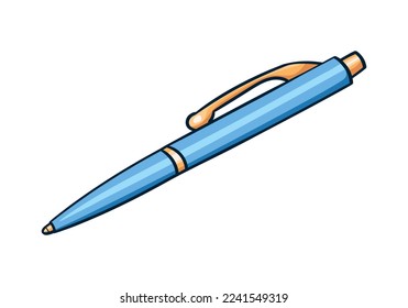 Ballpoint pen doodle vector illustration. Isolated on white background