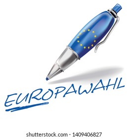 Ballpoint pen for the European elections in Germany, Letters with Europawahl means european election 