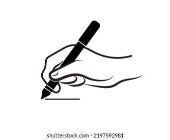 Ballpoint Pen Hand Vector Icon Office Stock Vector (Royalty Free ...
