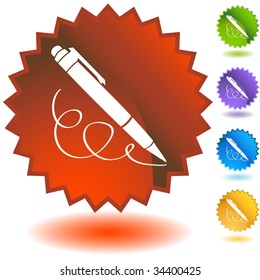 ballpoint pen icon badge