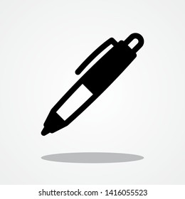 Ballpoint Pen Icon with Gray Shadow 