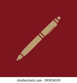 The ballpoint pen icon. Pen symbol. Flat. Vector illustration