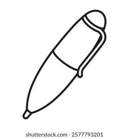 Ballpoint pen icon vector in flat style design template.