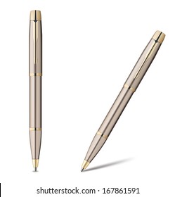  Ballpoint Pen isolated on white. Vector Illustration