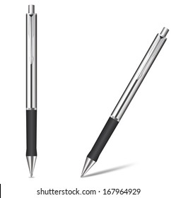  Ballpoint Pen isolated on white. Vector Illustration