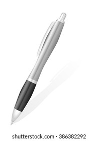 Ballpoint pen a on white background.