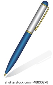 Ballpoint pen on a white background