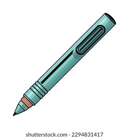ballpoint pen on white paper background icon isolated