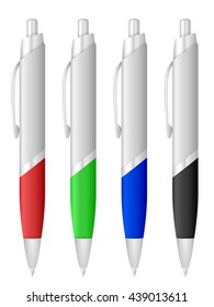 Ballpoint pen set on a white background.