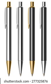 Ballpoint pen set, RGB vector illustration created with gradient mesh