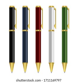 Ballpoint pen set vector design illustration isolated on white background