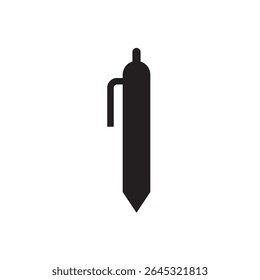Ballpoint pen silhouette icon vector. 