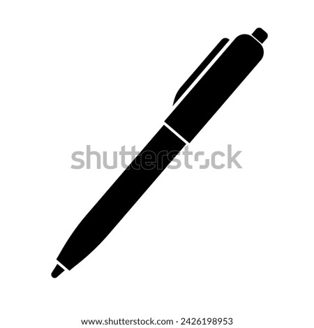 Ballpoint pen silhouette icon. Vector.