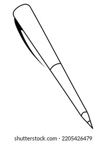 Ballpoint Pen. Sketch. Tool With A Rod Inside. Used For Writing, Notes, Signature. Vector Illustration. Outline On Isolated Background. Doodle Style. A Must Have For Your School Bag Or At Work. 