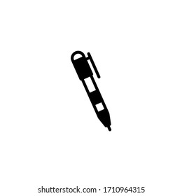 Ballpoint pen vector icon in black solid flat design icon isolated on white background