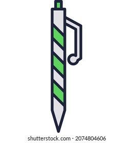 Ballpoint pen vector icon isolated on white background. School or business office stationery. Automatic pencil write tool design