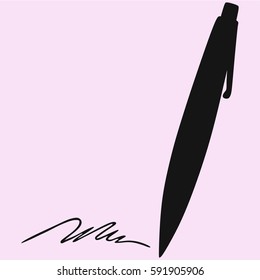ballpoint pen vector silhouette isolated