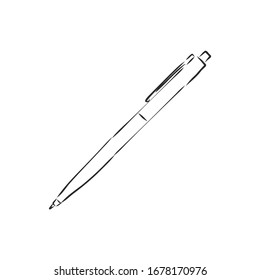 ballpoint pen, vector sketch illustration 