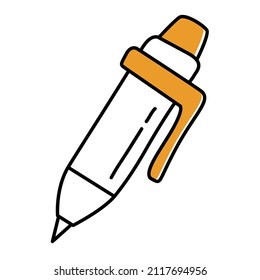 Herramienta de escritura de bolígrafo de punto de balanza. Dibujar los doodles dibujados a mano. Aislados sobre fondo blanco. Ilustración plana vectorial.
