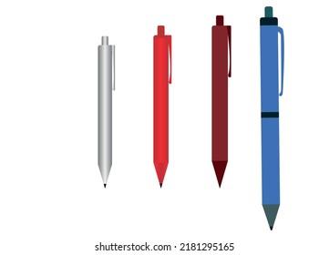 Ballpoint Pens Vector Design Isolated On Stock Vector (Royalty Free ...