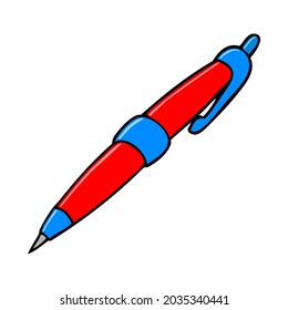 Ballpoint, Vektorgrafik einzeln auf weißem Hintergrund, Draufsicht