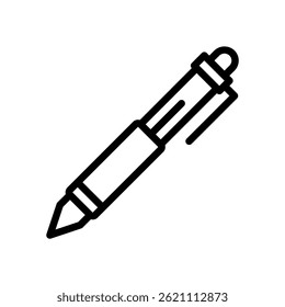 Ballpoint Vector for Office and School Use – Writing tool illustration, ink pen concept, elegant stationery design. Line Icon