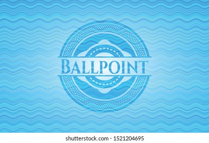 Ballpoint water wave representation emblem background. Vector Illustration. Detailed.