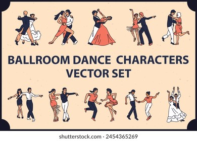 Ballroom Dance Characters Vector set