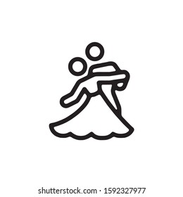 ballroom dance icon outline vector 