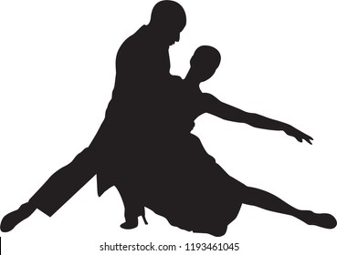 ballroom dancers silhouette