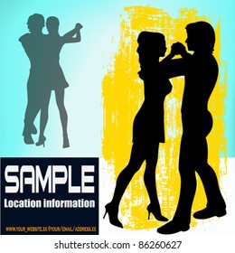 Ballroom Dance vector flyer, for an event or Dance School