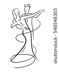 Ballroom Dancers Couple.
Dancing couple on the white background. Vector available.