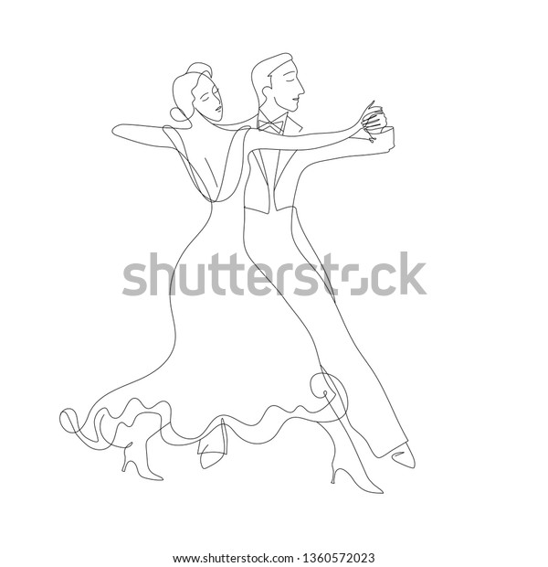 Ballroom Dancers Dancing Couple Professional Ballroom Stock Vector ...