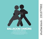 Ballroom Dancing Black Graphic Symbol Vector Illustration