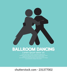 Ballroom Dancing Black Graphic Symbol Vector Illustration