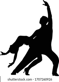 ballroom dancing black silhouette couple of dancers