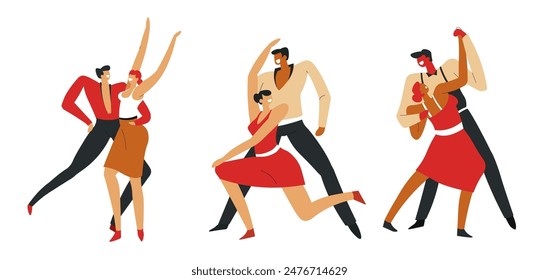 Ilustración de pareja de baile de salón Vector