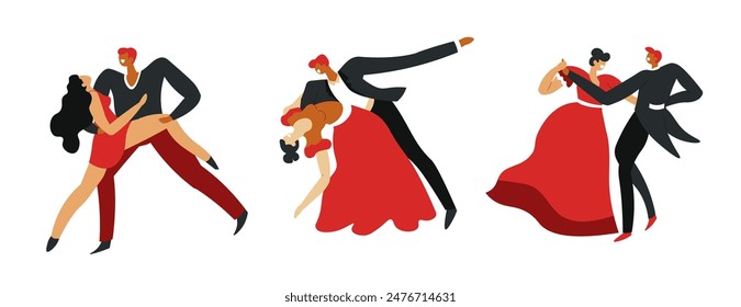 Ballroom Dancing Couple Illustration vector