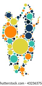 Ballroom Dancing shape vector design by color point