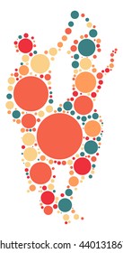 Ballroom Dancing shape vector design by color point