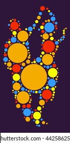 Ballroom Dancing shape vector design by color point