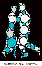 Ballroom Dancing shape vector design by color point
