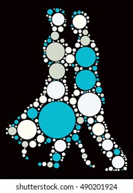 Ballroom Dancing shape vector design by color point