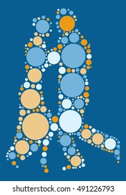 Ballroom Dancing shape vector design by color point