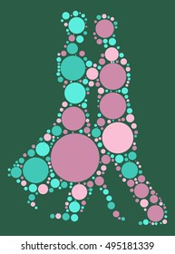 Ballroom Dancing shape vector design by color point